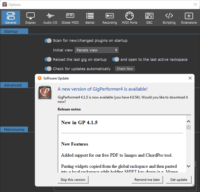 Audio applications and plugin updates